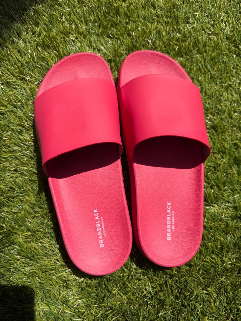 Brandblack Women's Reddish Pink Slide Sandals - Picture 2 of 5